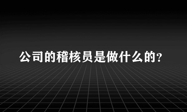 公司的稽核员是做什么的？
