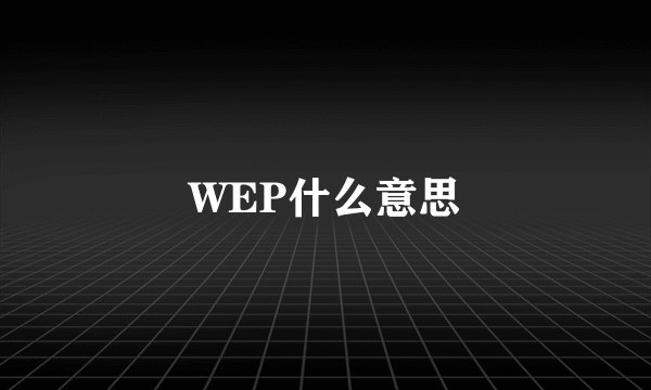 WEP什么意思