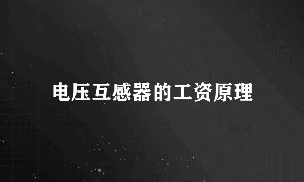 电压互感器的工资原理