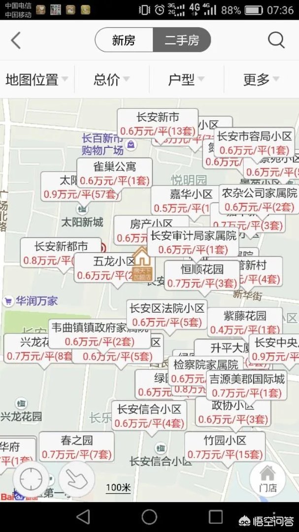 西安长安区二手房价大约多少？