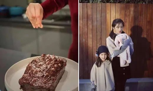 黄磊晒多多做蛋糕 网友：乖巧漂亮但有点成熟（图）