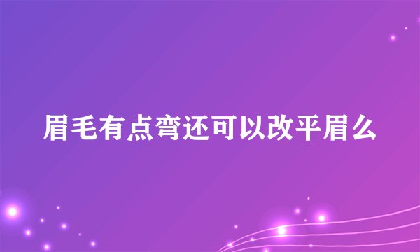 眉毛有点弯还可以改平眉么