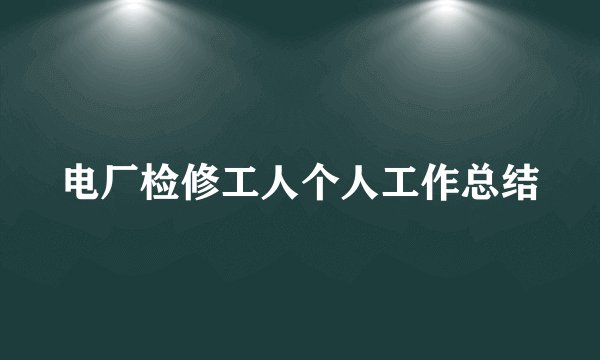 电厂检修工人个人工作总结