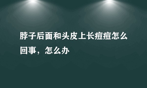 脖子后面和头皮上长痘痘怎么回事，怎么办