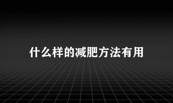 什么样的减肥方法有用