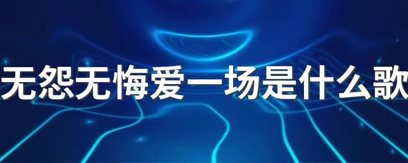 无怨无悔爱一场是什么歌 歌曲简介