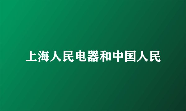 上海人民电器和中国人民