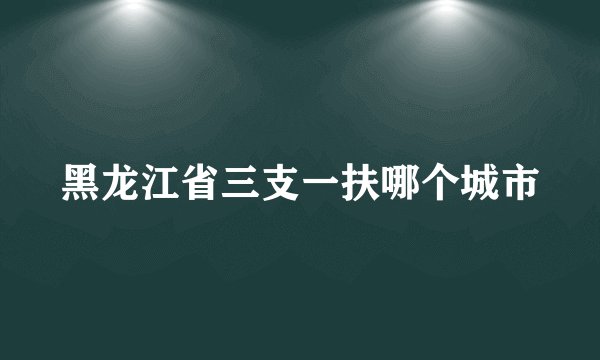 黑龙江省三支一扶哪个城市