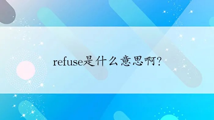 refuse是什么意思啊？