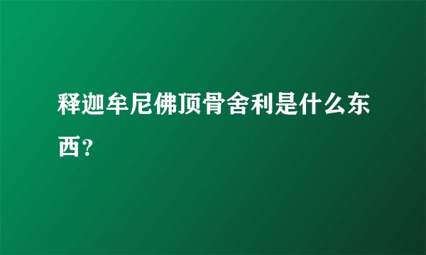 释迦牟尼佛顶骨舍利是什么东西？