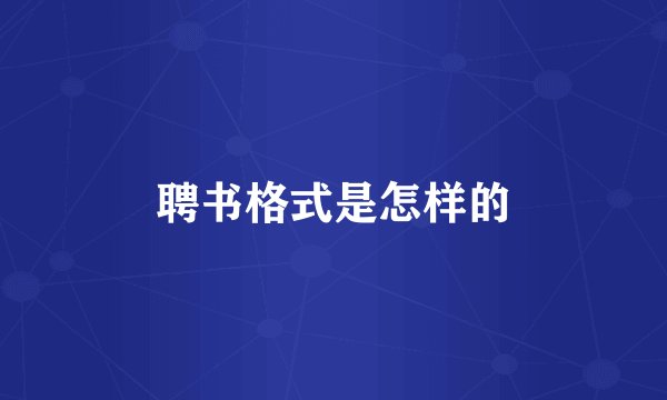 聘书格式是怎样的