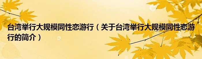 台湾举行大规模同性恋游行（关于台湾举行大规模同性恋游行的简介）