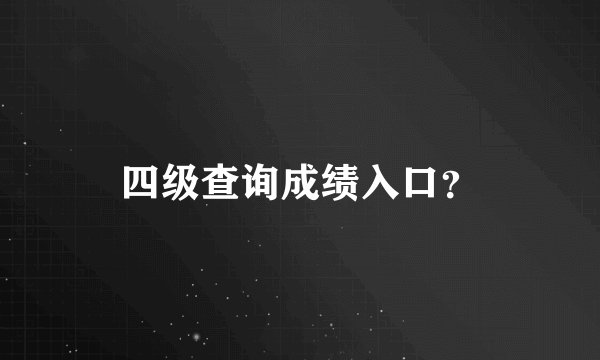 四级查询成绩入口？