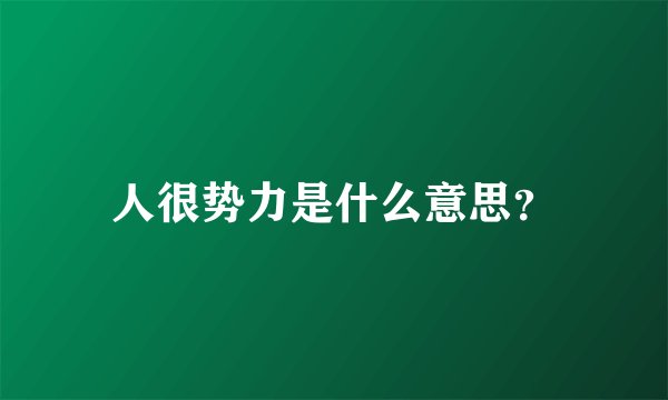 人很势力是什么意思？