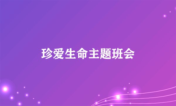 珍爱生命主题班会