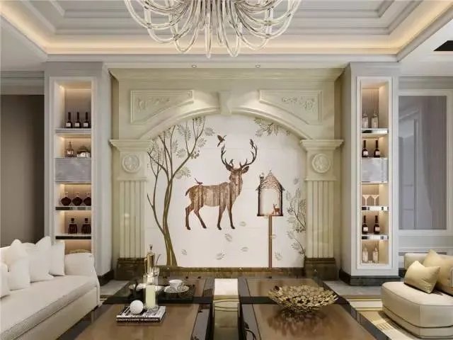 罗马柱背景墙案例及安装流程示意图