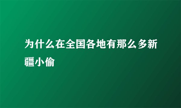 为什么在全国各地有那么多新疆小偷