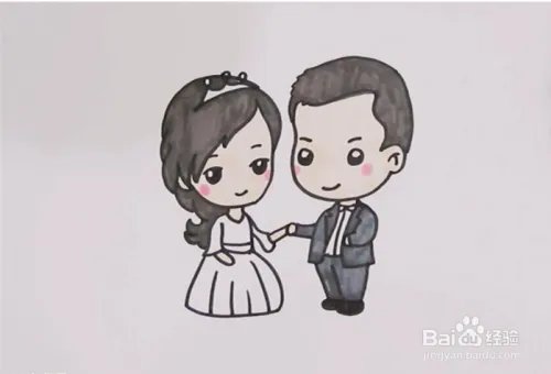 新郎新娘简笔画图片