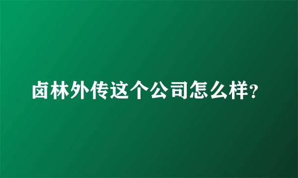 卤林外传这个公司怎么样？