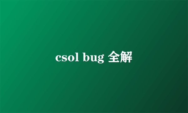 csol bug 全解