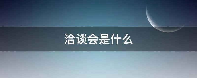 洽谈会是什么