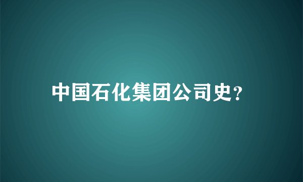 中国石化集团公司史？