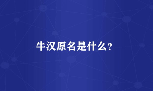 牛汉原名是什么？
