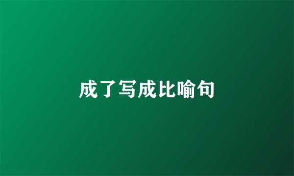 成了写成比喻句