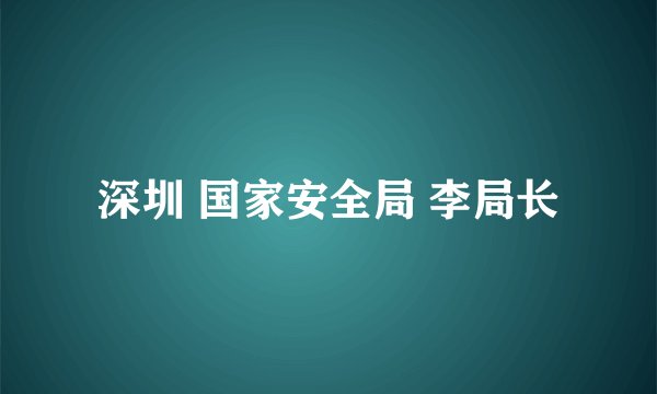 深圳 国家安全局 李局长