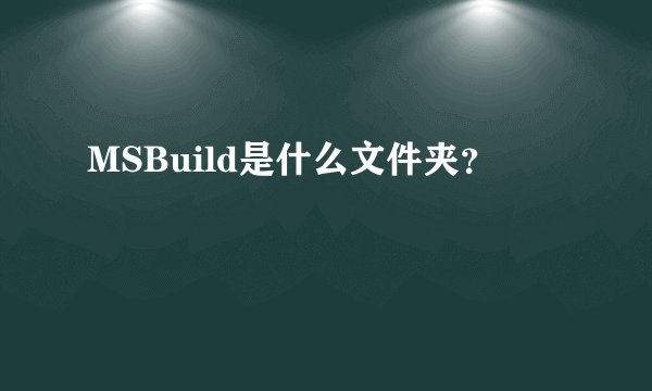 MSBuild是什么文件夹？