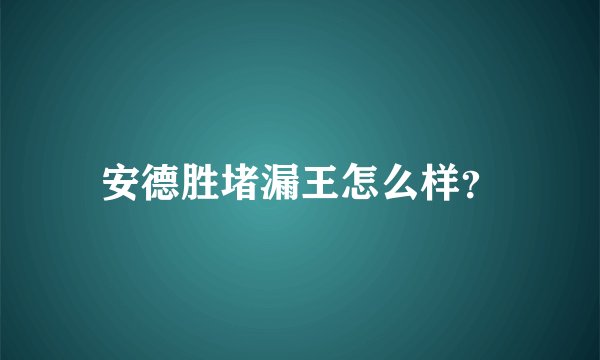 安德胜堵漏王怎么样？