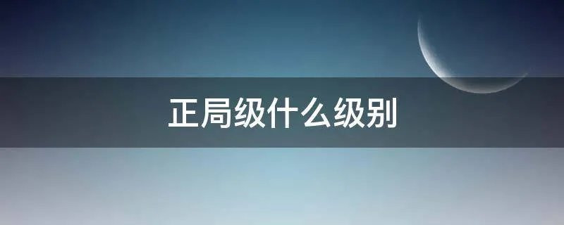 正局级什么级别