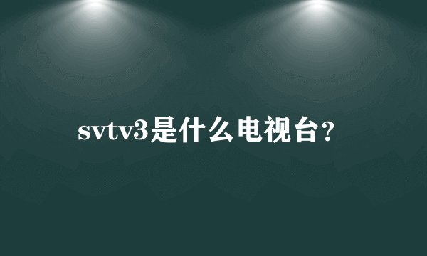 svtv3是什么电视台？