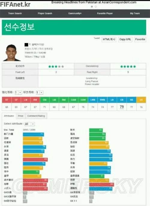 FIFA Online3哪些后卫数据大涨 韩服更新热门后卫汇总