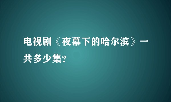 电视剧《夜幕下的哈尔滨》一共多少集？