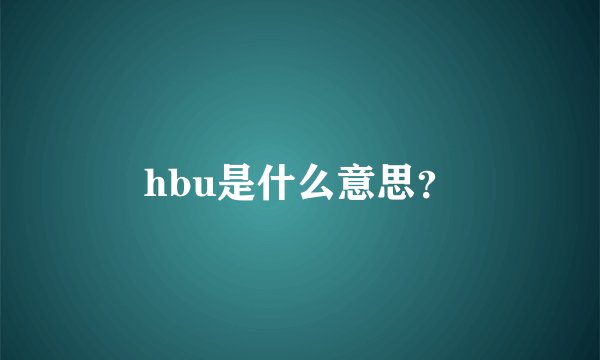 hbu是什么意思？