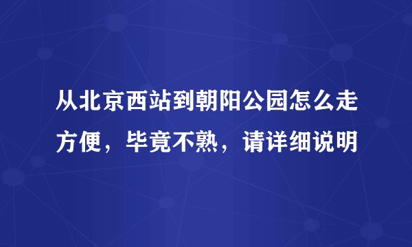从北京西站到朝阳公园怎么走方便，毕竟不熟，请详细说明
