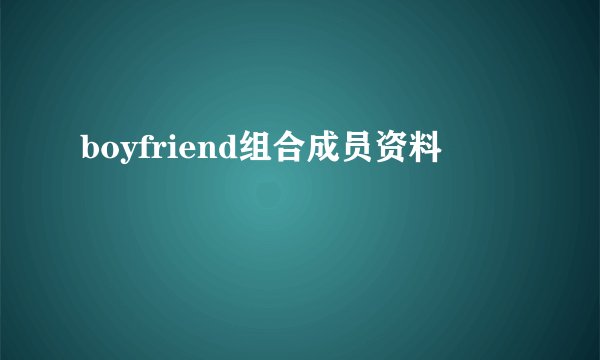 boyfriend组合成员资料