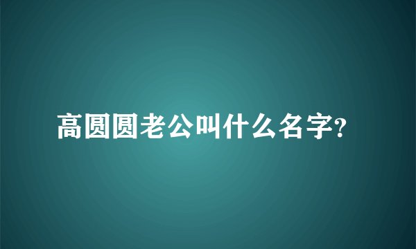 高圆圆老公叫什么名字？