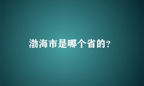渤海市是哪个省的？