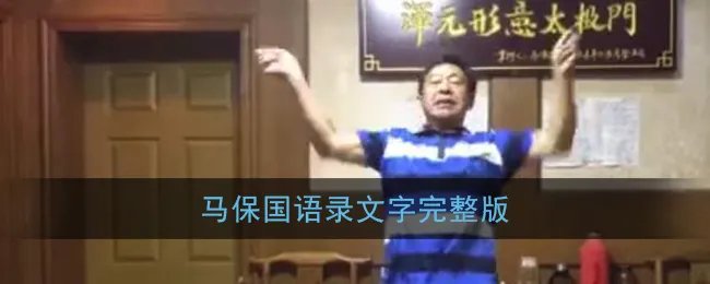 马保国语录文字完整版