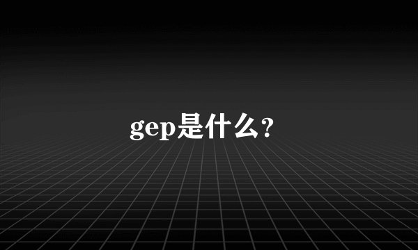 gep是什么？