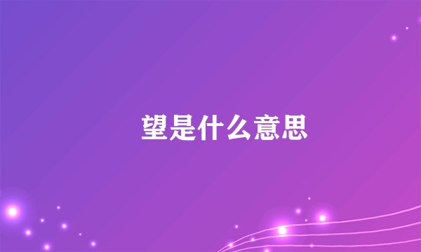 瞭望是什么意思