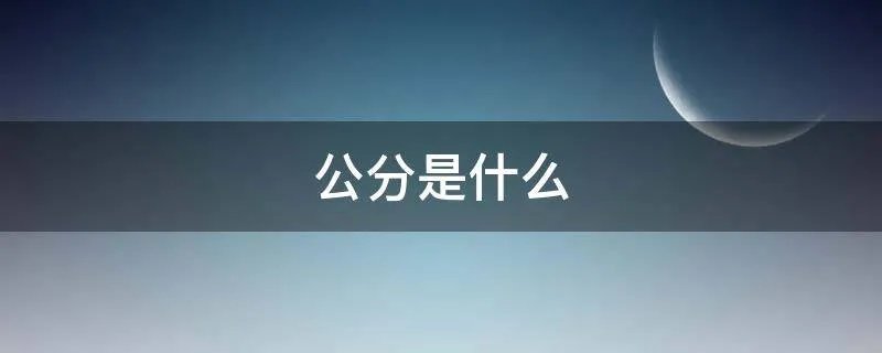 公分是什么