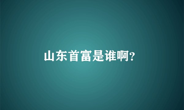 山东首富是谁啊？
