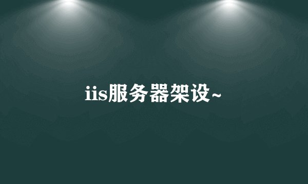 iis服务器架设~