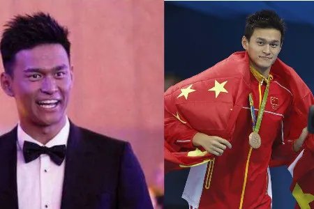 孙杨和林志颖合影 简直白的如两道闪电