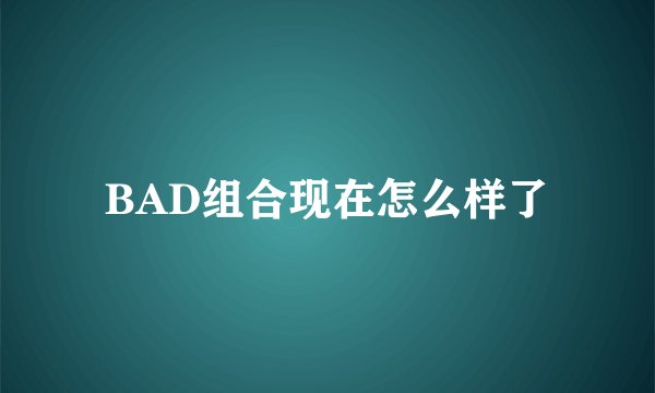 BAD组合现在怎么样了