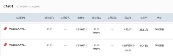 cA981航班近曰通航吗？