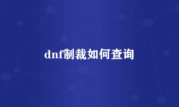 dnf制裁如何查询
